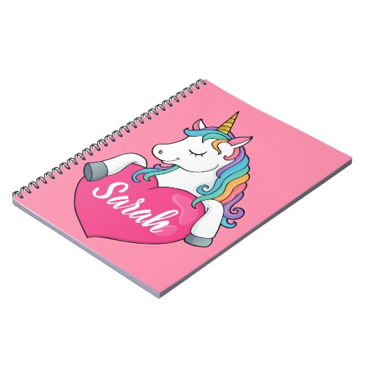 Carnet Cute Unicorn Personalized Name (Côté gauche)