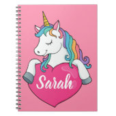 Carnet Cute Unicorn Personalized Name (Devant)