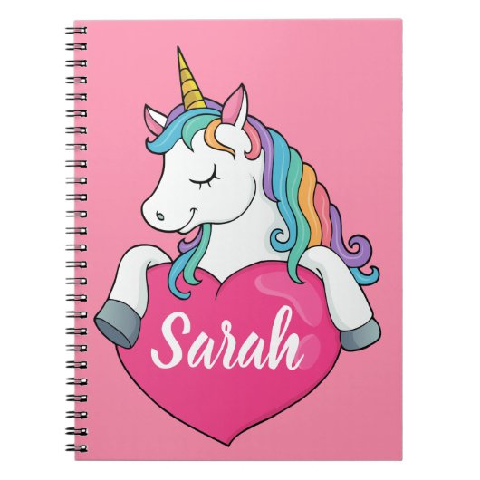 Carnet Cute Unicorn Personalized Name  (Devant)
