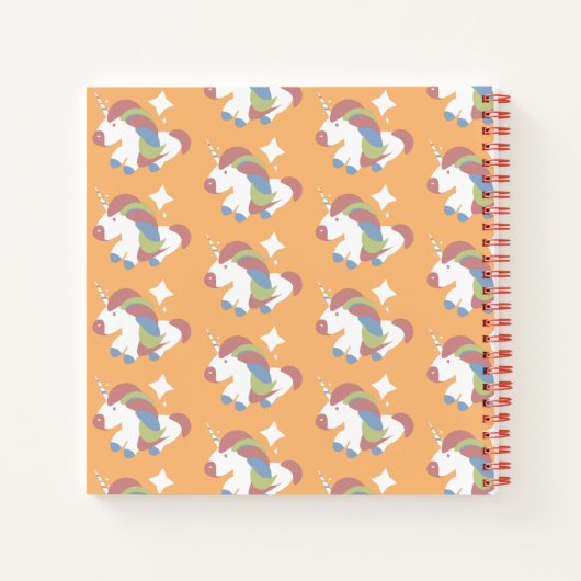 Carnet Cute Unicorn Prancing Sparkle Burn Design (Dos)