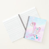 Carnet Cute Unicorn Rainbow Girl rose (Intérieur)