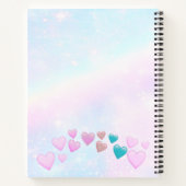 Carnet Cute Unicorn Rainbow Girl rose (Dos)