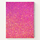 Carnet Cute Unicorn rose Parties scintillant personnalisé (Dos)