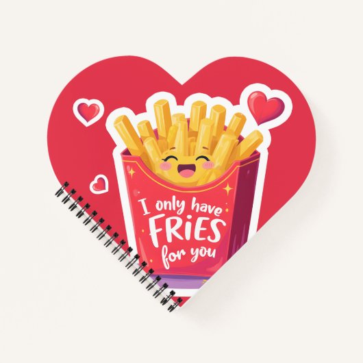 Carnet Cute Valentine French Fries Pun (Devant)