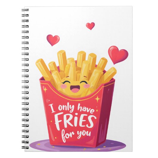 Carnet Cute Valentine French Fries Pun (Devant)