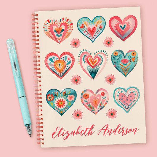 Carnet Cute Valentine Motif de coeur