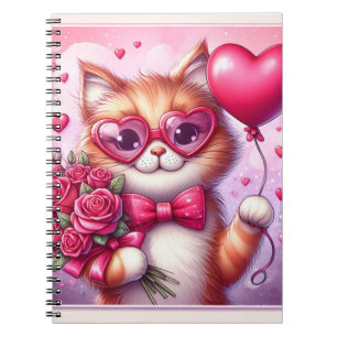 Carnet Cute Valentine's day cat/chaton