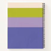 Carnet Cute Violet et Vert Stripes Moderne Personnalisé  (Dos)