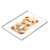 Carnet Cute Watercolor Baby Teddy Bear Illustration  (Côté gauche)