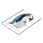 Carnet Cute watercolor emperor penguins (Côté gauche)