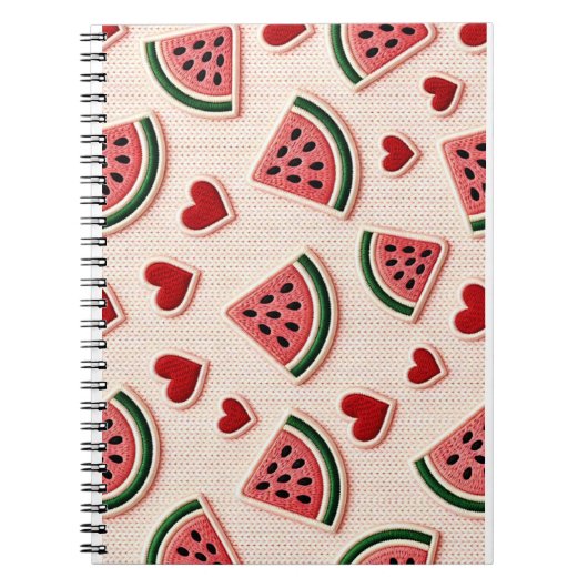 Carnet Cute Watermelon & Hearts Pattern Aesthetic School (Devant)