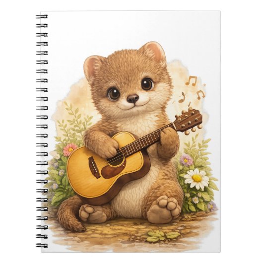 Carnet Cute Weasel Guitar Spiral Notebook (Devant)