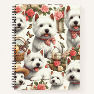 Carnet Cute West Highland White Terrier sans fil