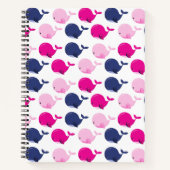 Carnet Cute Whales, Pattern of Whales, Sea Animals (Devant)
