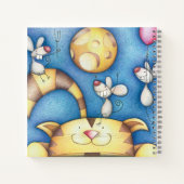 Carnet Cute Whimsical Cat and Mouse Moon Art (Dos)