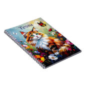 Carnet Cute Whimsical  Cat, Flowers and Butterflies (Côté Droit)