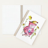 Carnet Cute Whimsical Cochon Boire Café (À l'intérieur)