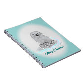 Carnet Cute White Baby Sea Otter , Merry Christmas (Côté Droit)