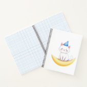 Carnet Cute White Kitten on Moon Spiral Notebook (Intérieur)