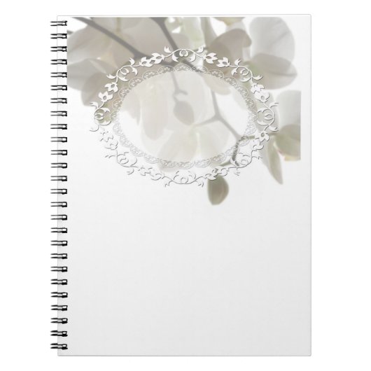 Carnet Cute white orchids (Devant)