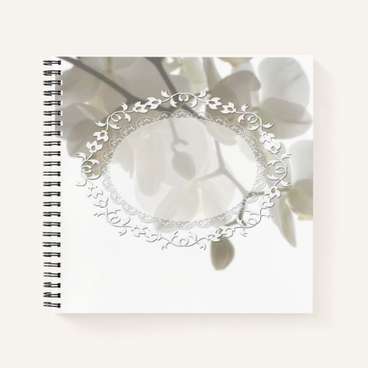 Carnet Cute white orchids (Devant)