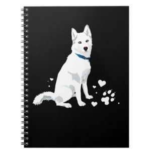 Carnet Cute White Siberian Husky - Sweet White Snow Dog