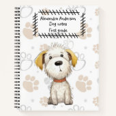 Carnet Cute White Storybook Puppy on Paws Arrière - plan (Devant)