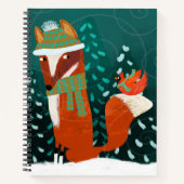 Carnet Cute Winter Fox and Cardinal Notebook (Devant)