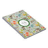 Carnet Cute Woodland Créatures Animaux Motif & Monogramme (Côté Droit)