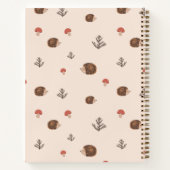 Carnet Cute Woodland Hérisson et Motif de champignons (Dos)