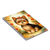 Carnet Cute Yorkshire Terrier Puppy with Red Bow (Côté Droit)