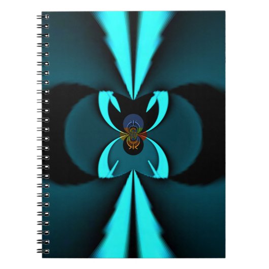 Carnet Cyan et Black Abstrait Art Print (Devant)