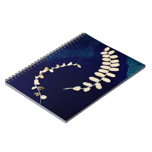 Carnet cyanotype spirale bleu foncé (Côté gauche)