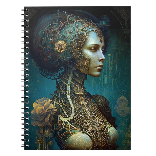 Carnet Cyborg Femme Imaginaire Sci-Fi Art (Devant)