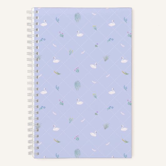 Carnet Cygne Floral Bleu (Recto)