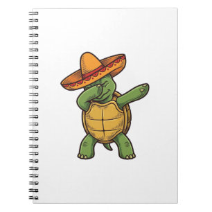 Carnet Dabbing Turtle Sombrero Vintage Vector Design_1