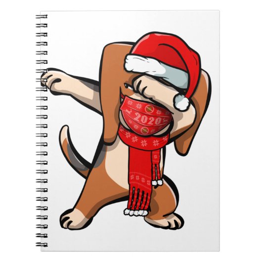 Carnet Dabing Beagle Wears Visage Masque Dab Dance Cute C (Devant)