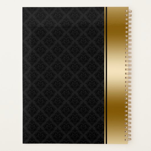 Carnet d'accentuation Motif en or noir Damas (Dos)