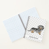 Carnet Dachshund à longs poils noir et tan panaché & Text (Intérieur)