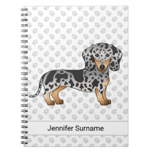 Carnet Dachshund à poil court bringé noir et tan & Texte