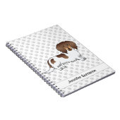 Carnet Dachshund à poil long chocolat et tan piebalde & T (Côté Droit)