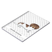 Carnet Dachshund à poil long chocolat et tan piebalde & T (Côté gauche)