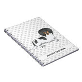 Carnet Dachshund à poil long piebalde noir et feu & Texte (Côté Droit)