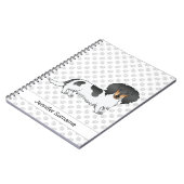 Carnet Dachshund à poil long piebalde noir et feu & Texte (Côté gauche)