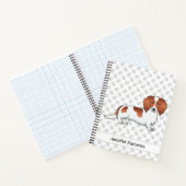 Carnet Dachshund à poil long pied rouge dessin animé chie (Intérieur)