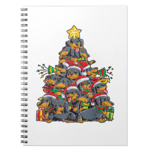 Carnet Dachshund Arbre de Noël Chien Père Noël Xmas Garço