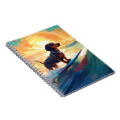Carnet Dachshund Beach Surf Peinture (Côté Droit)