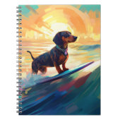 Carnet Dachshund Beach Surf Peinture (Devant)