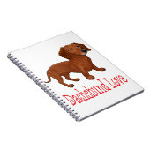 Carnet Dachshund Cartoon Puppy Dog Love (Côté Droit)
