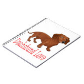 Carnet Dachshund Cartoon Puppy Dog Love (Côté gauche)